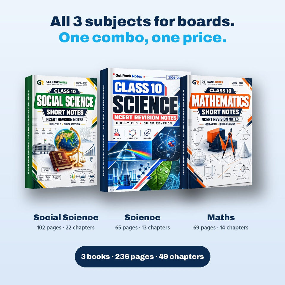 Science, Maths and Social Science short notes in the combo