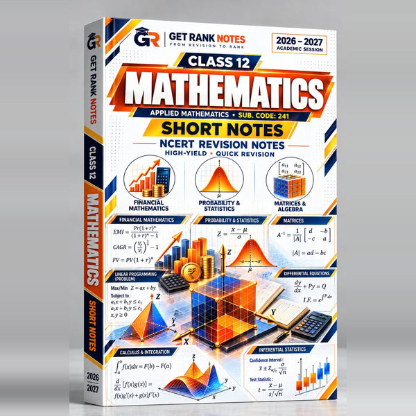 Class 12 Applied Mathematics (241) Short Notes 2026-27