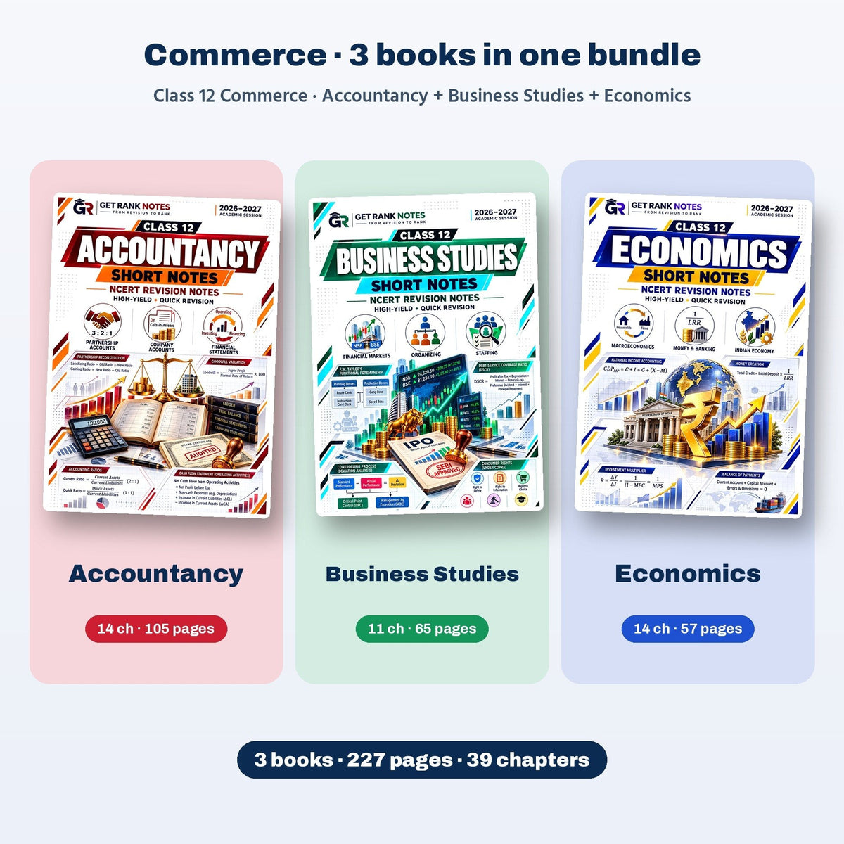 Accountancy, Business Studies and Economics books in the Commerce bundle