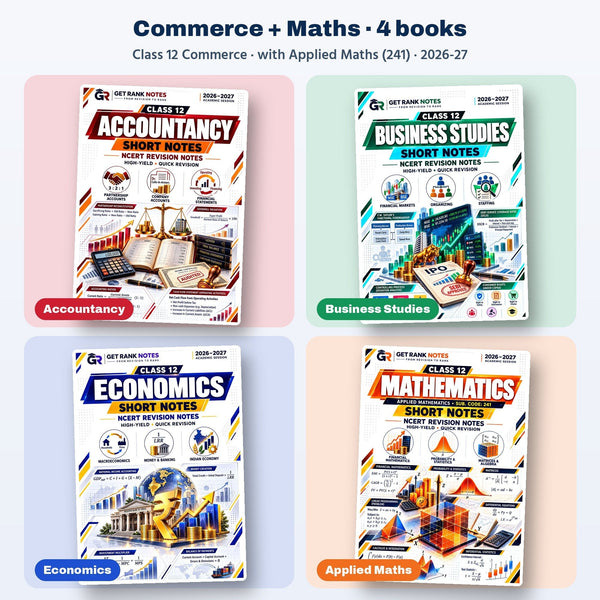 Class 12 Commerce + Maths Bundle: Accountancy + Business Studies + Economics + Applied Maths 2026-27