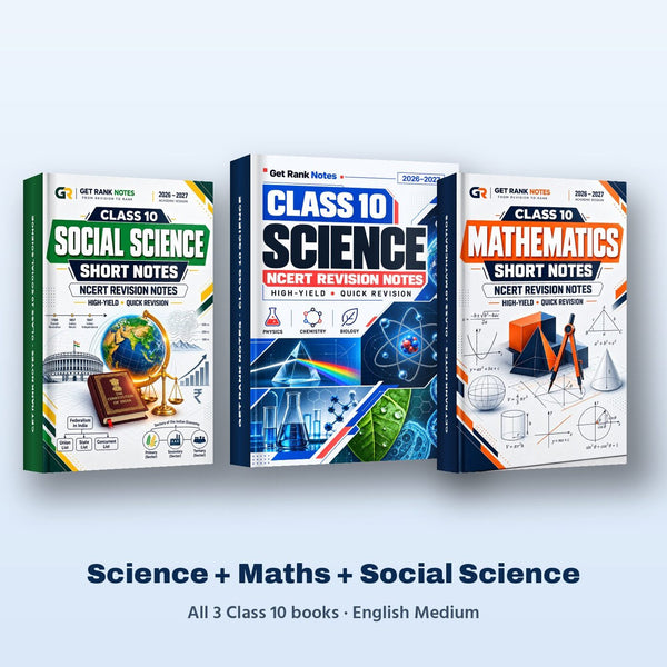 Class 10 Science + Maths + Social Science Combo 2026-27 (English Medium)