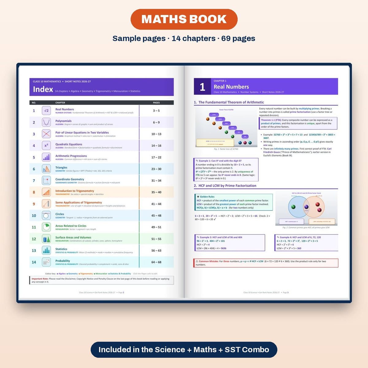 Maths book: sample pages