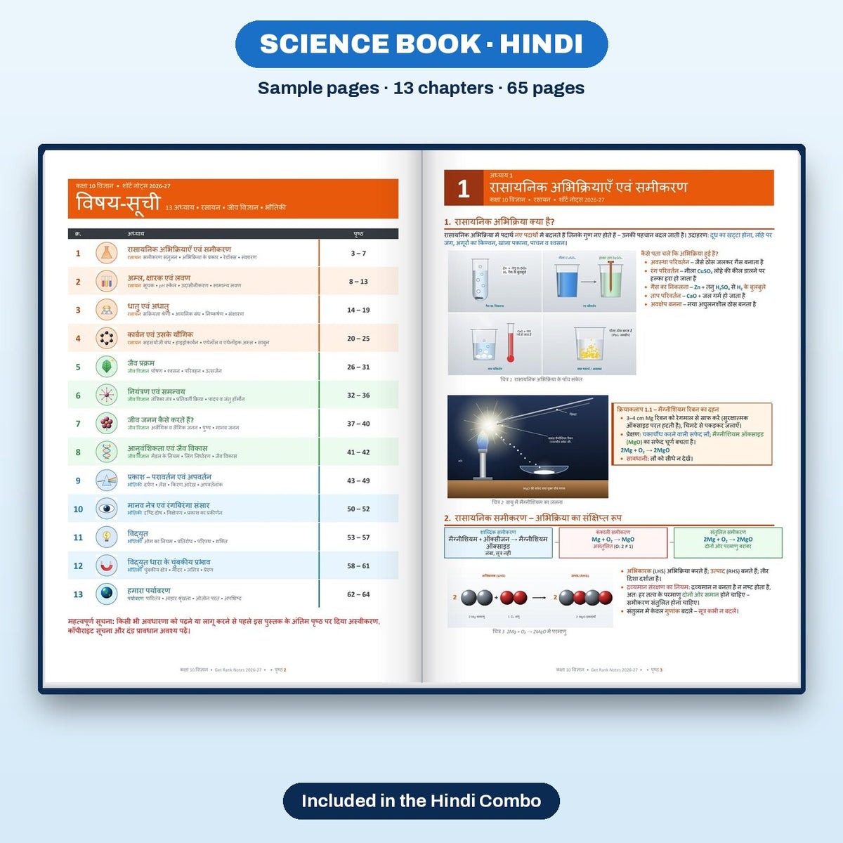 Science book (Hindi): sample pages