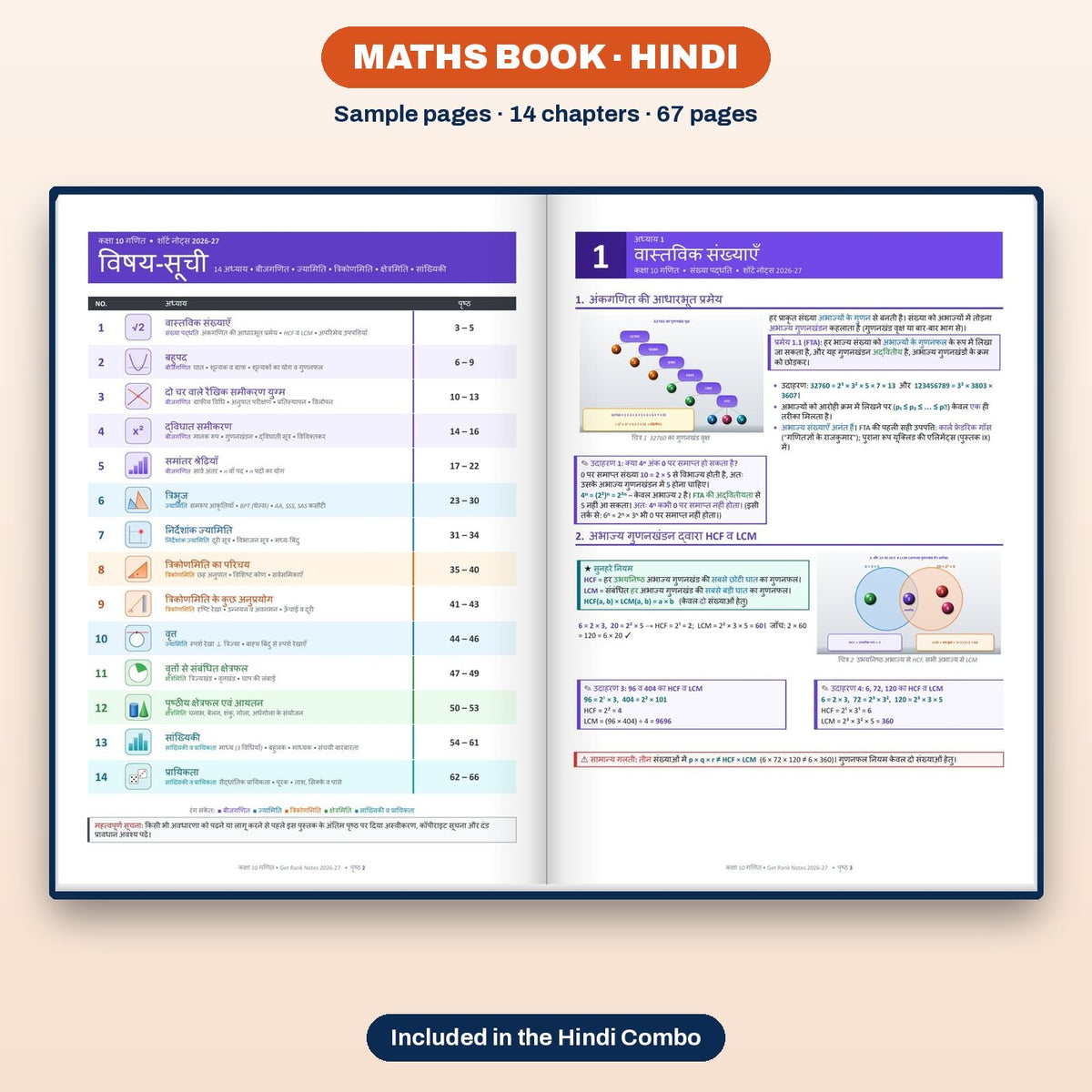 Maths book (Hindi): sample pages