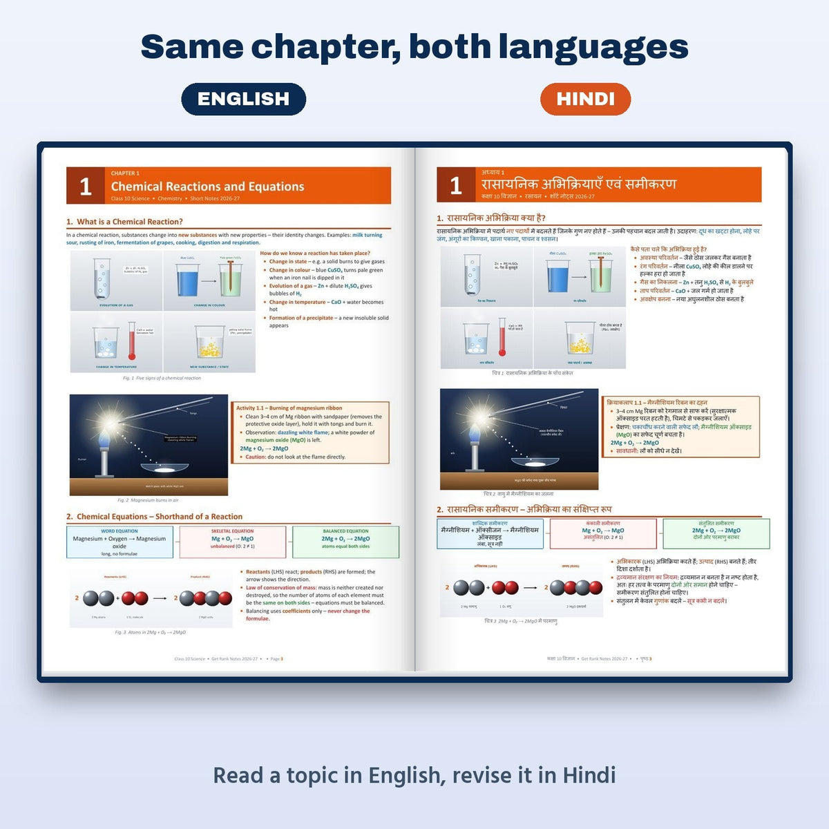 The same chapter in English and Hindi