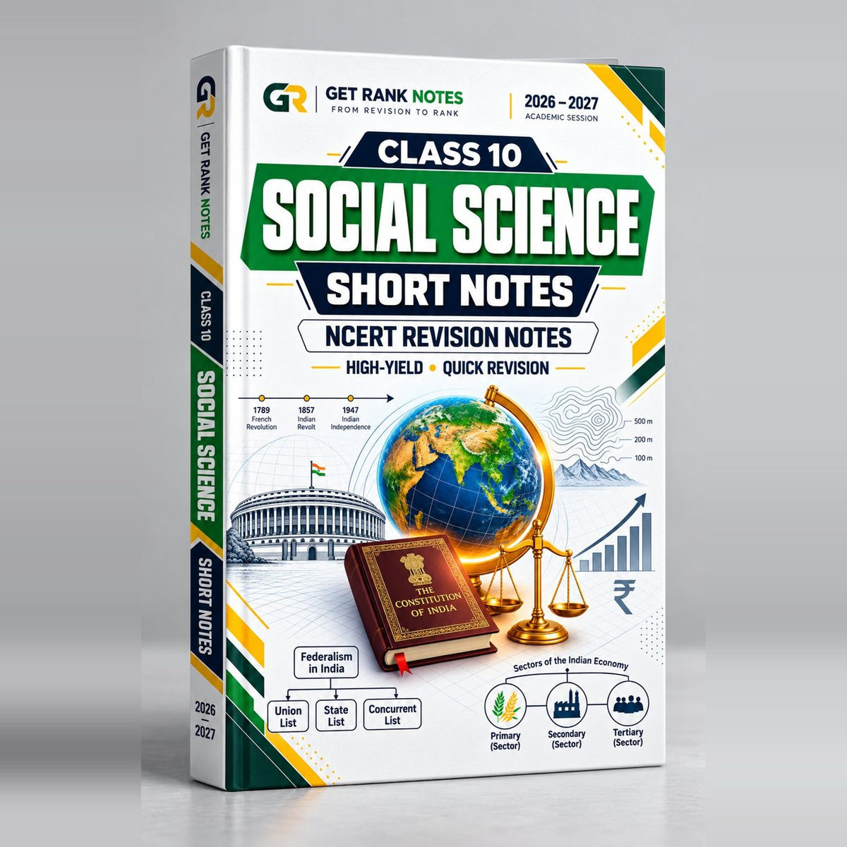 Class 10 Social Science Short Notes book cover