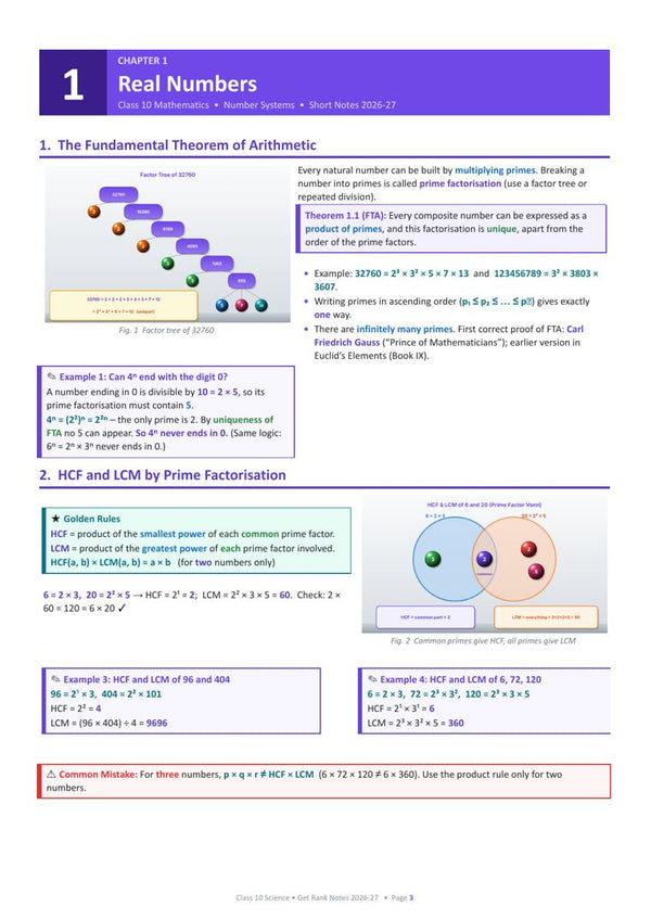Real Numbers page from the book