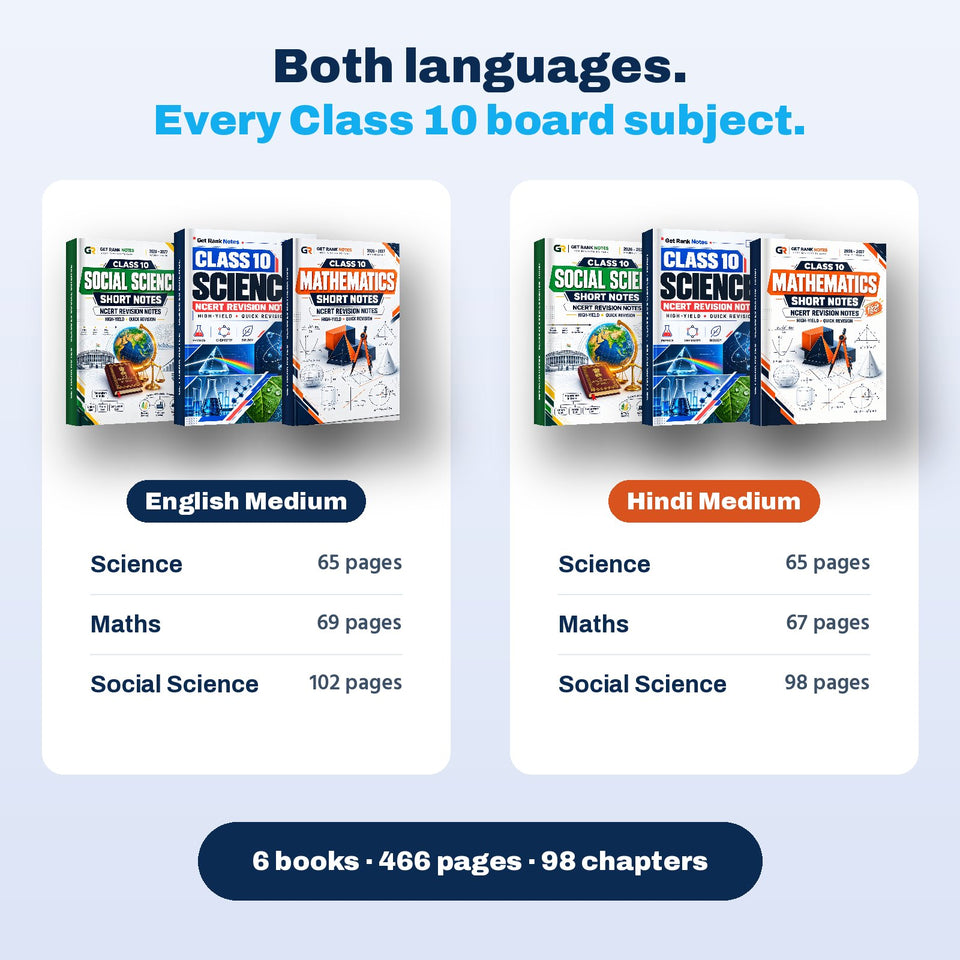 All six Class 10 books in English and Hindi