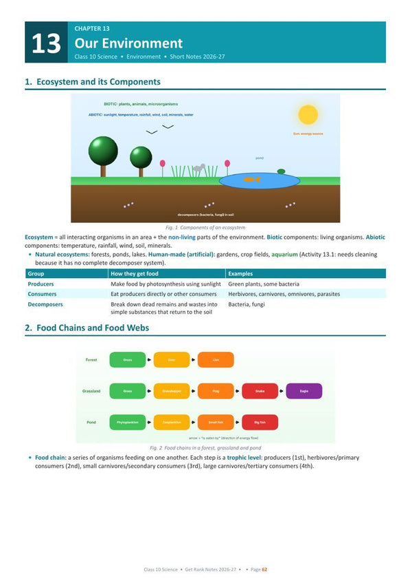 Our Environment page from the book